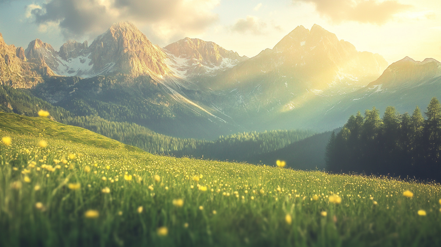 Image de montagne ensoleillée